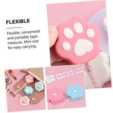 2pcs Cute Cartoon Cat Paw Mini Retractable Tape Measure, Soft Flexible Ruler With Button, Suitable For Tailoring, Sewing, Body Measurement, Portable Small Size - A - View 10