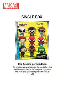 Marvel 漫威官方授权盲盒动漫人物钥匙扣蜘蛛侠3D立体人偶包夹挂件惊喜背包装饰礼品1个 - 彩色 - 查看 8