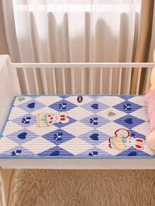 1件双面防水床垫，卡通动物印花，可折叠，适用于婴儿床/游戏区/沙发/宠物/女性/老人护理 - 彩色 - 查看 5