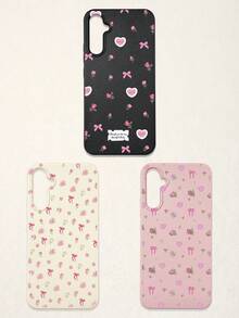 Bow-Knot 3pcs Floral & Bow Print Phone Cases, Sweet Romantic Cute Style, Compatible With IPhone 11, 17 Pro Max, 17 Pro, 15, 13 Pro Max, Galaxy, S24 Ultra, S25 Ultra - Multicolor - View 43