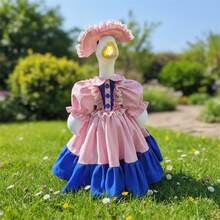 Porch Goose Outfits Lawn Goose Costumes Set Included Dress And Hat Garden Goose Clothes - Blue - View 6
