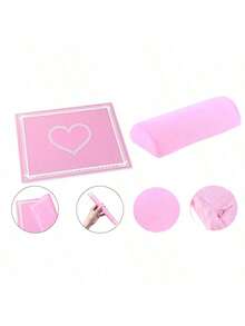 两件套美甲工具：白色手托 + 白色指甲垫，专业沙龙级：可拆卸手托垫、腕托、粉色长方形毛巾垫 - 彩色 - 查看 8