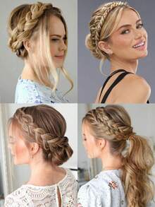 Synthetic Premium Adjustable Handmade Braided Elastic Band Hair Fashion Braiding Hair Headband Headwear For Women - Multicolor - View 7