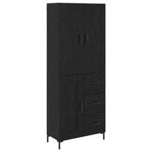 vidaXL Highboard in Schwarzeichen-Optik, 69,5 x 34 x 180 cm, Holzwerkstoff - nero - Visualizzare 2