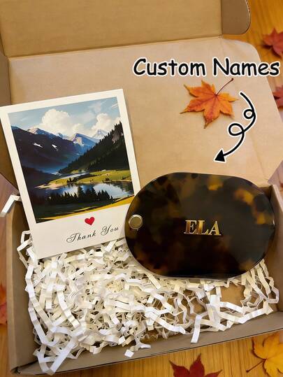 Juego personalizado de espejo y peine, espejo de plástico vinílico y peine de mano, regalo para despedida de soltera, obsequio, juego de regalo para dama de honor, peine con inicial personalizada, regalo para despedida de soltera, juego de regalo para dama de honor de boda, vintage, único, regalo ideal para dama de honor y obsequio para fiesta de boda, boda, despedida de soltera, accesorio de cabello para entusiastas de la belleza