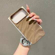 Minimalist 3D Wavy Pattern Phone Case Compatible With IPhone 17 Pro Max/17 Pro/17 Air/17/16 Pro Max/16/16 Pro/16 Plus/15/15 Pro Max/15 Pro/11/12/13/14 Pro Max/11 Pro/11 Pro Max/12 Pro/12 Pro Max/13 Pro/13 Pro Max/14 Pro/14 Pro Max, Soft Shell, Elegant & Creative - Khaki - View 4