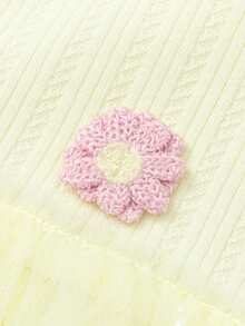 Balabala 女童罗纹提花衬衫式公主裙，甜美花卉印花，荷叶边装饰，春秋季休闲连衣裙 - 淺黃 - 查看 4