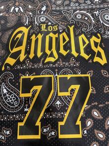 Atonmore 77# Men's Basketball Jersey, Black With Embroidered Stitching, Sleeveless Casual Sports Vest Spring - Black - View 3