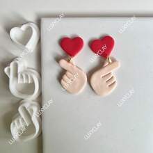 Heart Hands Polymer Clay Cutters, Finger Heart Shape Cutters, Valentine's Day Clay Cutters For Earring Making - Heart - View 3