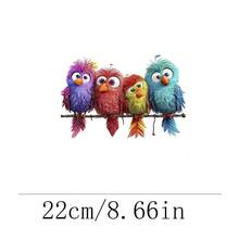 1pc/2pcs/3pcs Four Birds In A Row Heat Transfer Patch, Ironing And Washable, Suitable For T-Shirts, Jeans, Sweaters, Handbags, Pillows, Cushions - 3PCS-s - View 3