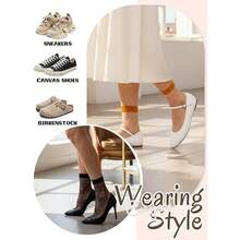 4 Pairs Women's Summer Lightweight Silk Stockings, Comfortable Transparent Mid-Calf Socks, Women's Crew Socks - Multicolor - View 4