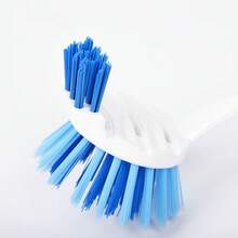 1/2 bàn chải cọ rửa chất lượng cao có tay cầm, bền bỉ, làm sạch sâu, thích hợp để làm sạch nồi, chảo, bồn rửa và mặt bàn trong nhà bếp và phòng tắm, dụng cụ vệ sinh, màu xanh dương - Màu xanh dương (Một cỡ) - Xem 3