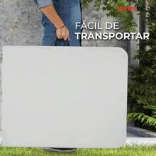 Mesa Plegable Para Jardín Y Exteriores Tipo Portafolio 1.20m Color Blanco - Blanco - Ver 3