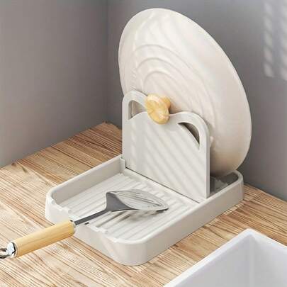 1pc Creative Cat Ear Kitchen Lid Holder, Multifunctional Vertical And Foldable Wall-Mounted Spoon Storage Rack For Countertops