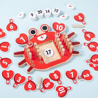 儿童十格阵列教学辅助工具，数学启蒙加减法算术十位数计数拼图玩具，数学科学教育教学辅助工具，神奇教具，学生启蒙算术儿童益智早教玩具，分解算术计数器拼图玩具，木制数字认知板，儿童基础数学早教数感培养