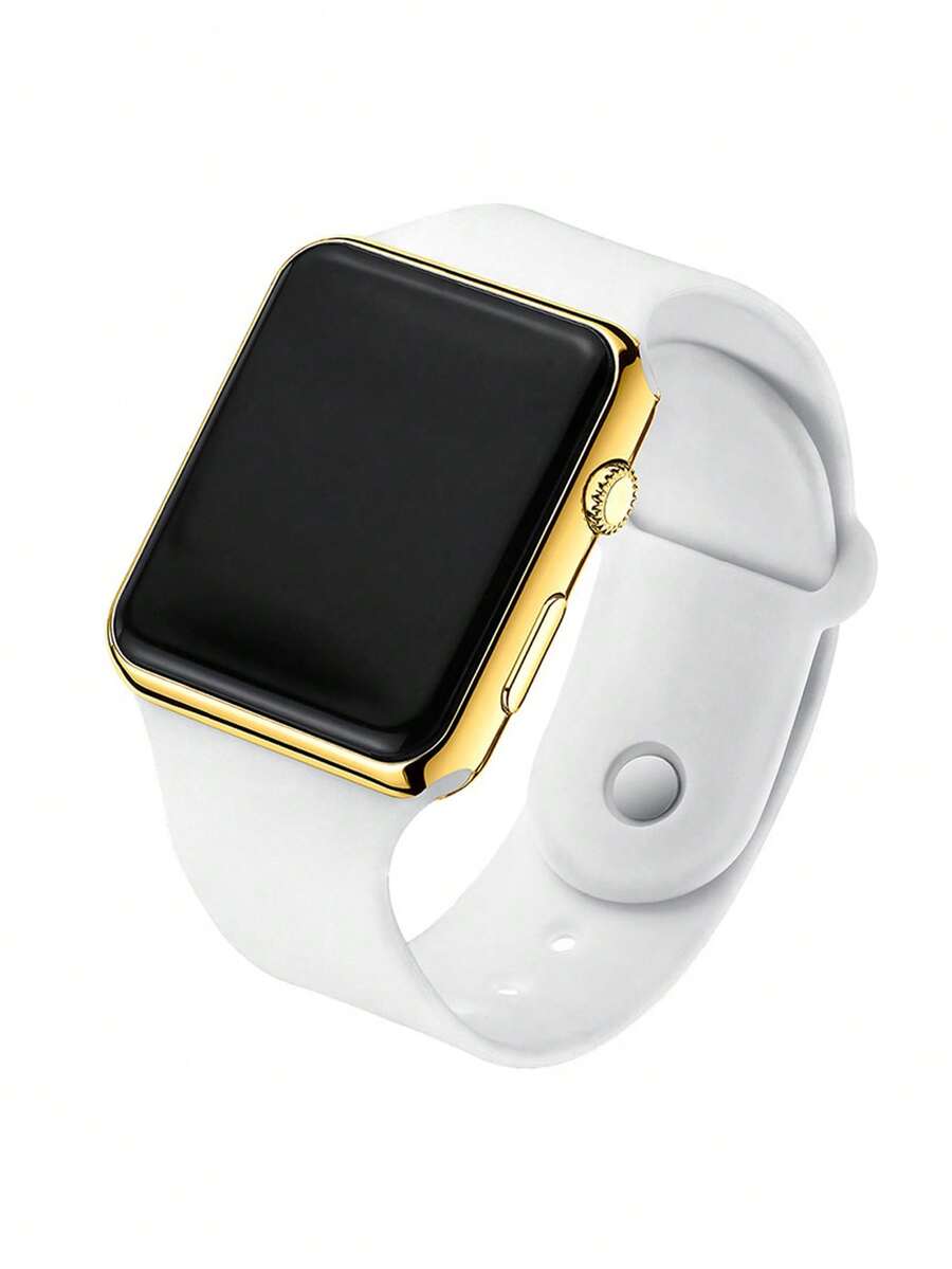 1pc LED Electronic Couple Watch, Casual Sports Style, Suitable As Student Back-To-School Gift - White - View 1