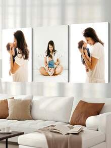 3件套定制帆布画，无框墙贴，温馨有框帆布艺术品，婚礼纪念品，母亲节礼物，毕业纪念品，个性化纪念礼物，适用于婚礼、母亲节、父亲节、毕业典礼、生日、房间装饰，可定制商品，卧室装饰，定制礼物，图片，照片，有框墙画，送给闺蜜的礼物，送给家人的礼物，生日礼物，送给男友、女友、家人、爱人、朋友的礼物 - 彩色 - 查看 3