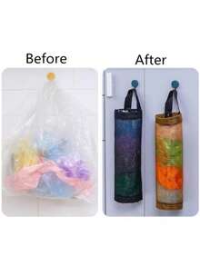 1/2/3 Piezas Soporte de pared para bolsas de compra del hogar, dispensador colgante de bolsas de plástico, organizador de bolsas de basura de cocina - Multicolor - Ver 11