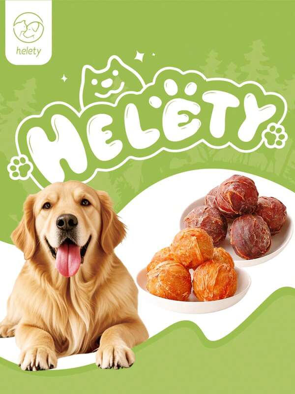 helety 2/4/10pcs Dog Treats With Egg Yolk, Chicken Duck Flavored Meat Balls, High Protein Dog Snacks, All Life Stages Dog Treats