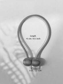 2 件装经典设计磁性窗帘挂钩 银色 45厘米 - 2pcs - 查看 9