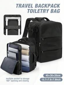 Large Capacity Nylon Waterproof Hiking Backpack Approved For Air Travel, Big Volume Travel Backpack, Unisex Casual Backpack, High School Student Backpack, Multi-Function Laptop Bag, Camping - Multicolor - View 14