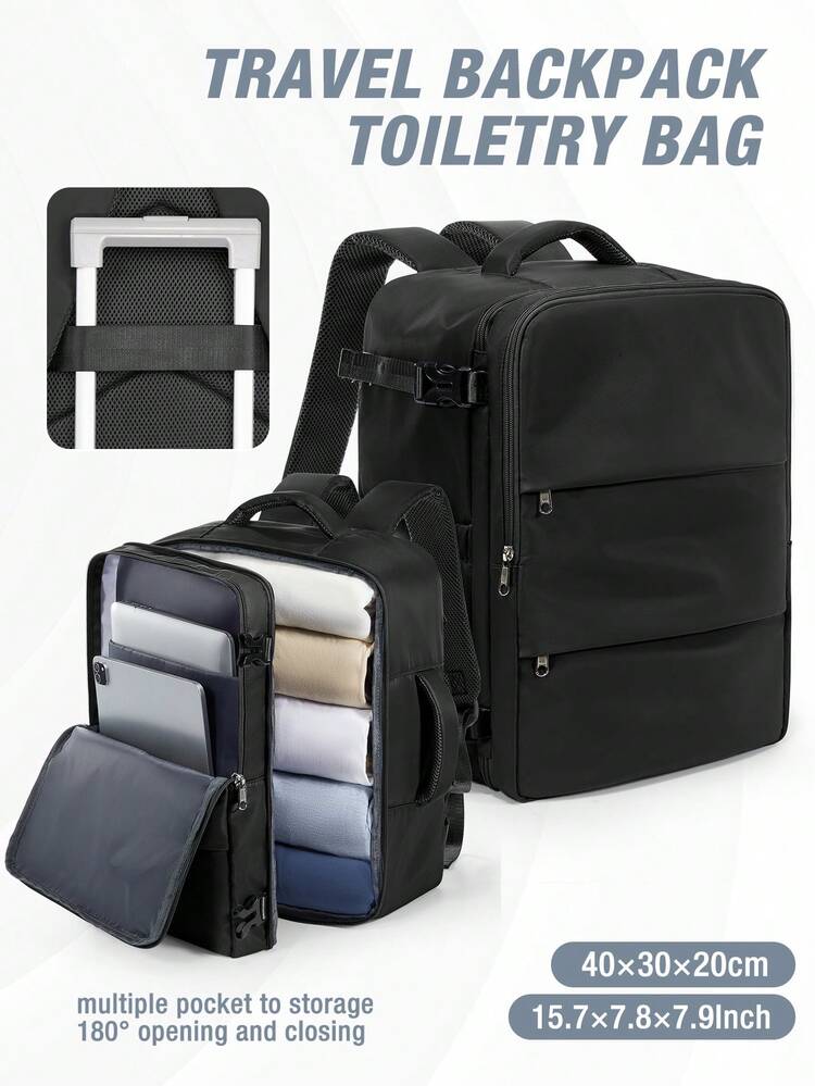 Large Capacity Nylon Waterproof Hiking Backpack Approved For Air Travel, Big Volume Travel Backpack, Unisex Casual Backpack, High School Student Backpack, Multi-Function Laptop Bag - Multicolor - View 14