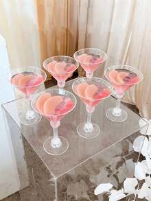 5个5盎司优雅塑料马提尼酒杯，非常适合盛装鸡尾酒、香槟和甜点，可重复使用的派对杯，适用于婚礼、情人节和其他场合（香槟杯、葡萄酒杯、塑料杯、鸡尾酒杯、生日杯） - 多色/款式隨機 - 查看 15