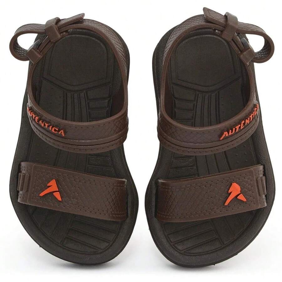 Sandália Infantil Masculino Menino Confortável Leve Tira Regulável Escolar Antiderrapante - Marrom - Visão 1