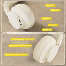 ATTACK SHARK G500 主动降噪无线耳机，头戴式蓝牙耳机，内置麦克风，支持蓝牙5.3和3.5mm有线双模连接，轻巧可折叠，贴耳式设计，适合家庭/办公室使用 - 彩色 - 查看 9