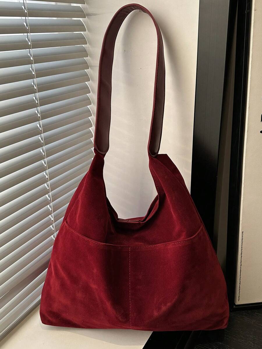 Fashionable Large Capacity Shoulder Tote Bag For Women, Design - Red - View 1