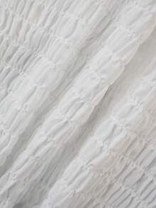 蘑菇蕾丝边吊带背心，可爱叠穿款，性感提花短款背心带胸垫，夏季 - 白色 - 查看 10