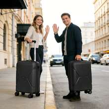 YC-HOGAR Maleta modelo Maleta de cabina Pequeña 20 Pulgadas Equipaje de Cabina de Mano con Ruedas Silenciosas y Asa Telescópica, Bloqueo de Combinación, Ligera, Duradera, Negro Gris Azul Claro Blanco Grisáceo - Gris Oscuro - Ver 6