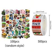 [Decorative Stickers] Minecraft-Themed Stickers, Cartoon Puppy Decorative Stickers, Multiple Patterns Available, Suitable For Decorating Various Small Gifts, Phones, And Luggage - Multicolor - View 11