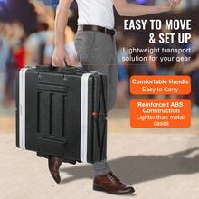 2U Rack Case, Standard 19 In Depth, Server Rack Cabinet With ABS Construction Handle Heavy-Duty Twist Butterfly Latches, Detachable Front & Back Panels, For Amps, Mixers, Microphone Receivers - 2U - 19.25 Inch Depth - View 2