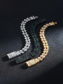 Pulsera con hoja de arce de moda, accesorio esencial para el uso diario, fiestas y atuendos de los hombres, gran regalo para amigos - Pulsera de cruz de hoja de arce de hip hop - Ver 5