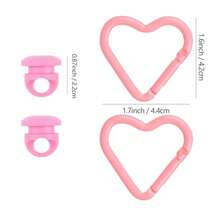 2Pcs Insert Key Chain Hooks Accessory For Bogg BagCute Heart Keychain Clip Decorative Charm For Rubber Beach Tote - Hồng - Xem 4
