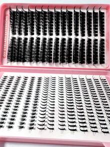 540pcs 100D Lash Clusters Kit With Spikes D Curly Large Capacity False Eyelashes Divided Into Height, Left+Right For Paired Single Cluster. Natural Segmentation. Clustered Eyelashes. Fluffy. Thick. Soft. Lightweight False Eyelash Set, Comfortable To Wear. Enlarging Eyes, Lifting Eye Tails, With 5mm/6mm/7mm Bottom Lashes Eyelash Extension, Eyelash Extension. Daily Life&Weddings&Dates&Parties&Music Festivals&Halloween Use Lash Clusters - D - Xem 3