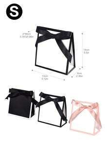 10pcs/5pcs/1pc Hepburn Style Minimalist High-End Bow Tie Ins Gift Boxes, Wedding Favor Packaging Bags, White/Black/Pink Tie Scarf Mini Gift Boxes, Jewelry Gift Boxes, Suitable For Birthday Party, Wedding Season, Father's Day, Back To School, Teacher's Day, Daily And Holiday Parties - Hepburn Style Gift Box - View 10