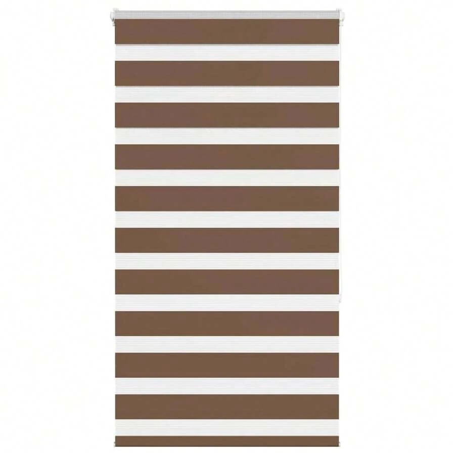 vidaXL Double Roller Blind Brown 90x150 Cm Fabric Width 85.9 Cm Polyester - Một cỡ - Xem 1