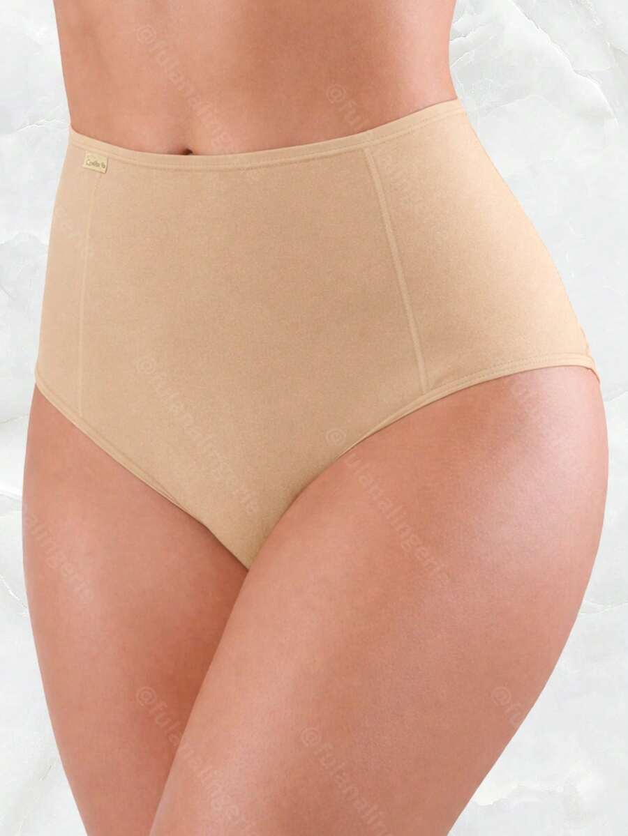 High-Waisted Panty Set With Supplex Straps - Isabela DESC - Beige - View 1