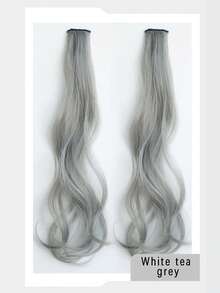 20英寸彩色夹式接发片2件套，彩色耳挂式接发片，一体式夹子设计，适合女孩日常佩戴和派对公主发型配饰 - 彩色 - 查看 18