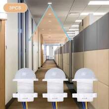 AC110V 220V Mini Sensor de Movimiento Pir Sensor de Movimiento Infrarrojo Interruptor Inteligente Sensor Hogar Inteligente Sensor Automático de Cuerpo Humano Lámpara Nocturna - 3 piezas - Ver 2