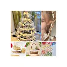 Set de 4 rollos, san valentín detalles,cinta de satén de 22m de largo y 4cm de ancho, para regalos festivos, decoración de bodas, manualidades DIY, lazos, diademas, vuelta al colegio, Día de San Valentín,decoración de rosas DIY, envoltura de regalos - Cinta de moño para decoración de mesas, sillas, flores, cajas de regalo, accesorios de vestir, tejido, crea una atmósfera festiva elegante - Albaricoque - Ver 8