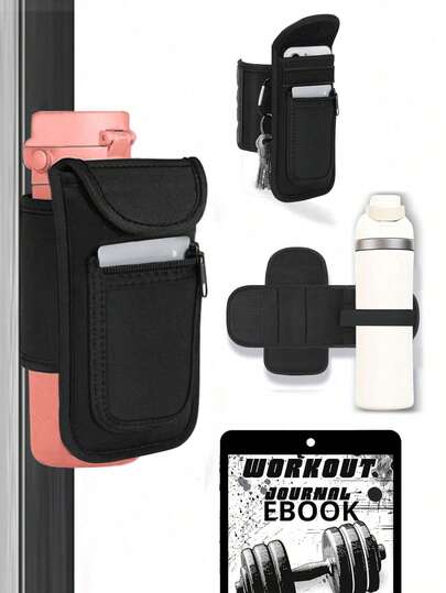 This Black Or White Fitness Bag Is Equipped With A Magnetic Water Bottle Holder And A Large-Capacity Phone Pocket. It Has 4 Built-In Magnets That Can Firmly Attach To Fitness Equipment. It Is An Essential Accessory For Your Workout, Suitable For 18 To 40 Oz Water Bottles. This Fitness Accessory Also Comes With A Phone Pocket And A Key Ring, Suitable For Both Men And Women.