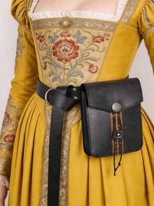 中世纪仿皮腰包，带O型环腰带，文艺复兴时期角色扮演腰包，复古维京中世纪角色扮演男女通用腰包 - B - 查看 2