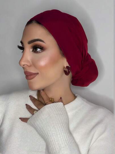 1pc Women's Versatile Classic Solid Color Headscarf Hijab, Adjustable Turban Style, Comfortable Soft Modal Fabric, Suitable For Daily Wear, Sports, Yoga