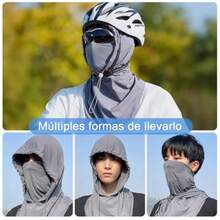 AOKUN 3 Piezas Pasamontañas Hombre y MujeresCapucha para El Sol con Cierre de Cordón UPF 50+ Protección UV Integral Transpirable y Refrescante para Deportes Motocicleta Ciclismo - como en la foto - Ver 2
