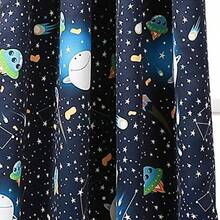 Cortinas para Ventana de filtrado de luz diseño de Cohetes Estrellas del Espacio Exterior Galaxia Planeta Cohete Juego de Paneles para Sala de Estar Comedor recámara -009 - 132.1An x 213.4Al cm (2 Paneles) - Ver 4