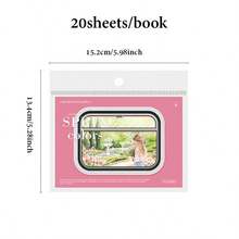 每本20张，花卉主题，复古贴纸书，可用于装饰手机壳、剪贴簿、明信片、笔记本、相册，创意DIY材料包，生日礼物，培养手工技能，复古花卉贴纸套装 - 多色 - 查看 6