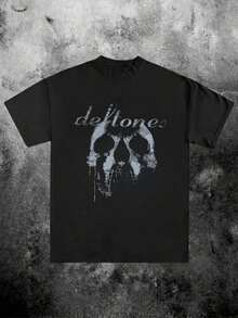 Deftone Gothic Skull Women's T-Shirt, 1 Unit Of 220 Grams, Rock Style, Casual Women's T-Shirt With Round Neck And Digital Print Design, 100% Cotton T-Shirt With Digital Print - 黑色 - 查看 8
